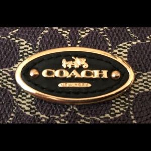 Coach signature black and purple wristlet